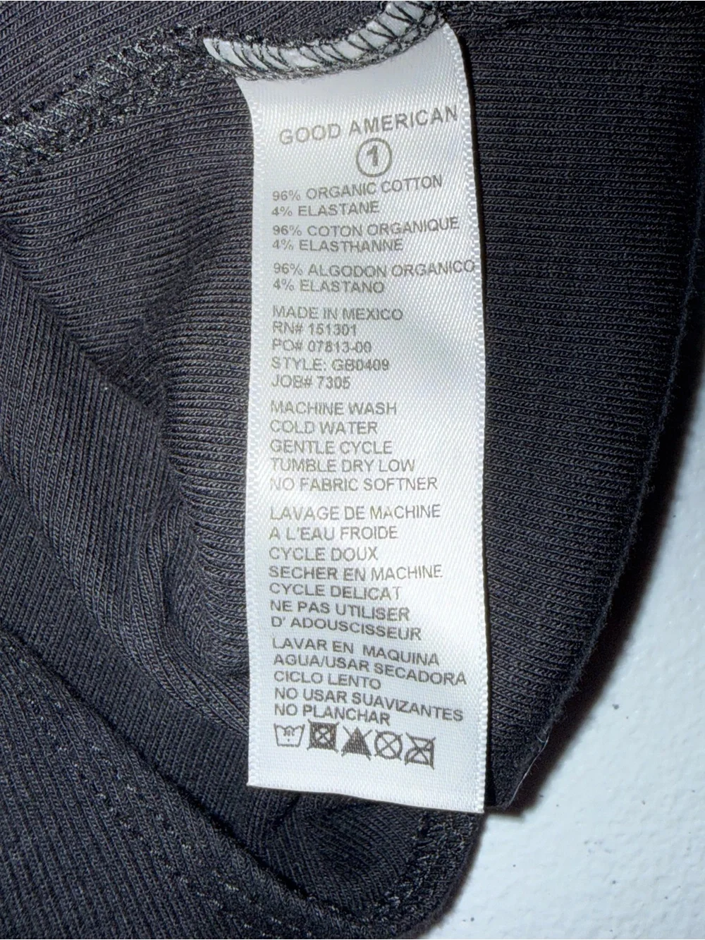 Good American Organic Cotton Ribbed Shaping Thong Bodysuit Black Size small NWT - Picture 7 of 8